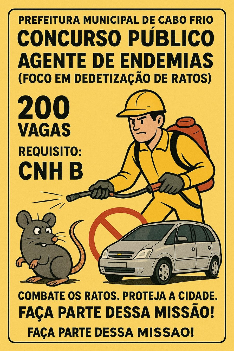 Cartaz do concurso público para Agente de Endemias — Cabo Frio